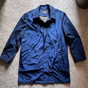 Lord & Taylor Black Brown 1826 - Men's Navy Short Trench Style Jacket - Large